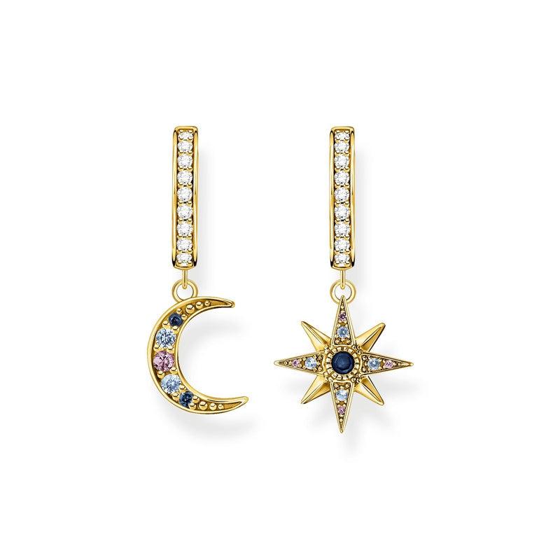 Thomas Sabo Hoop earrings Royalty star & Moon gold