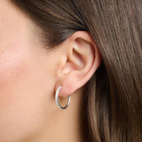Thomas Sabo Hoop earrings white stones pave silver