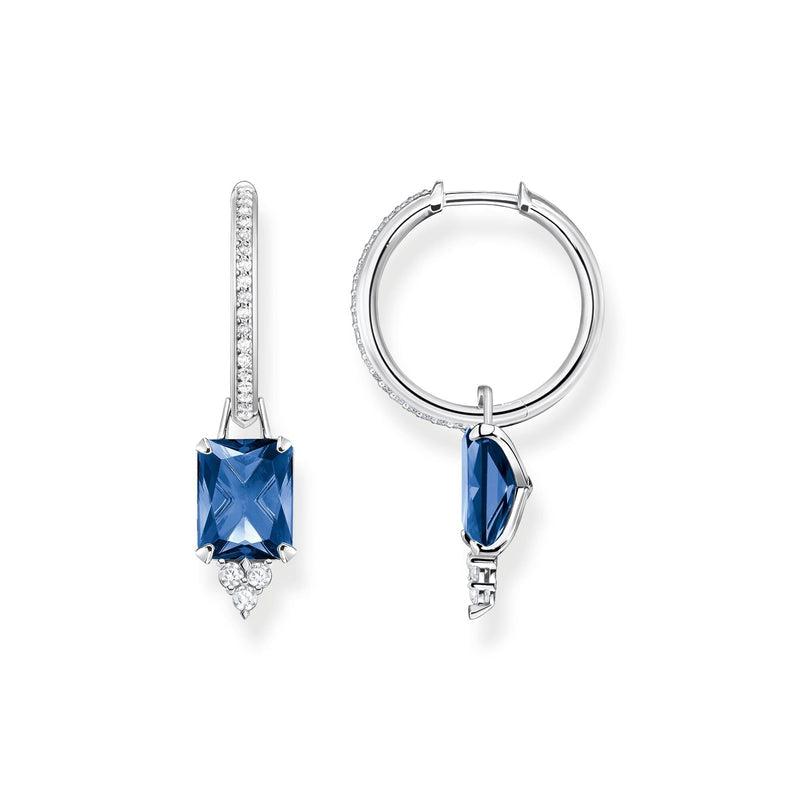 Thomas Sabo Hoop earrings with blue stone