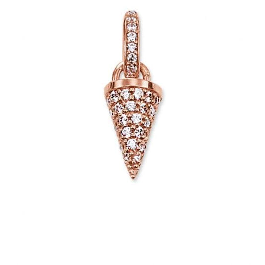 Thomas Sabo Karma Rose Gold Plated White Cubic Zirconia Cone Pendant