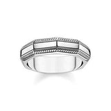 Thomas Sabo Ladies Silver Pattern Cornered Ring