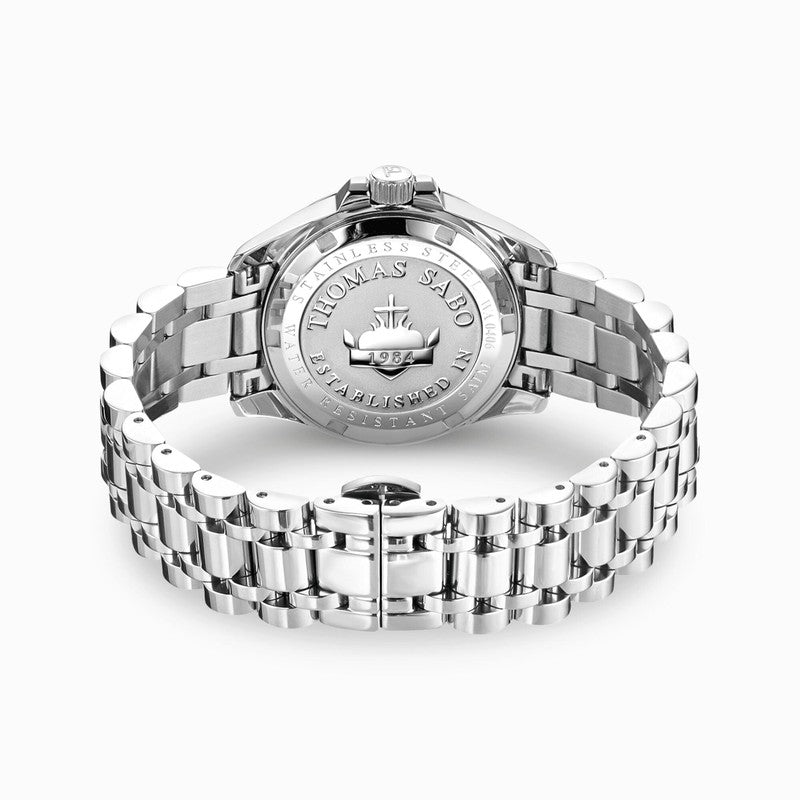 Thomas Sabo Ladies watch Divine Silver with Black Dial and White Stones