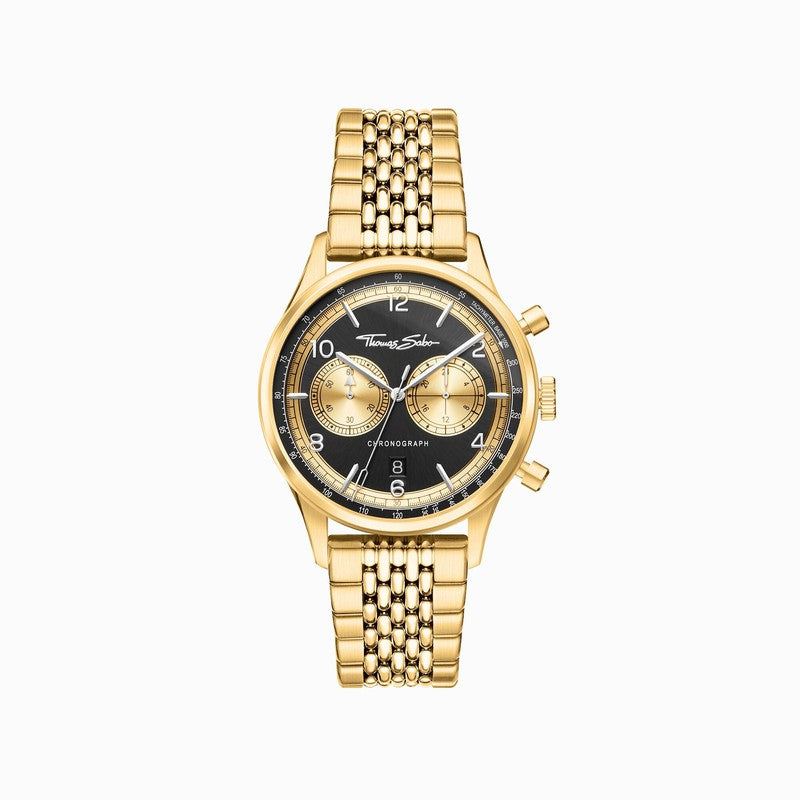 Thomas Sabo Men's Watch - Rebel At Heart - Chronograph - Gold - Black