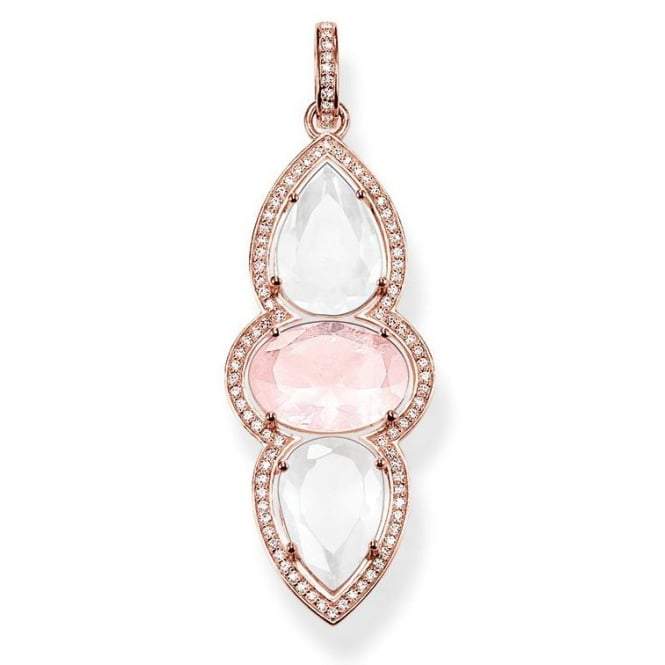 Thomas Sabo Milky & Rose Quartz Maharani Triple Pendant