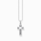 Thomas Sabo Necklace Cross with Black Stones - Silver