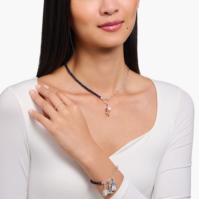 Thomas Sabo Necklace - Dark Blue Imitation Sandstone Beads