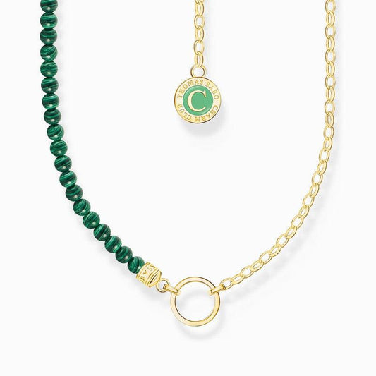 Thomas Sabo Necklace - Green Beads - Yellow-Gold