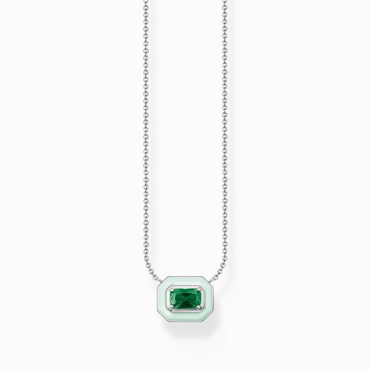 Thomas Sabo Necklace - Green Stone - Silver