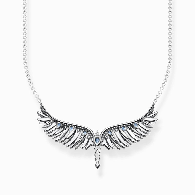 Thomas Sabo Necklace Phoenix Wing With Blue Stones Silver