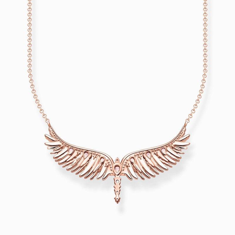 Thomas Sabo Necklace Phoenix Wing With Pink Stones Rose Gold