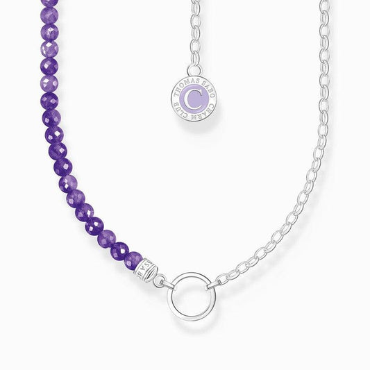 Thomas Sabo Necklace - Violet Imitation Amethyst Beads - Silver