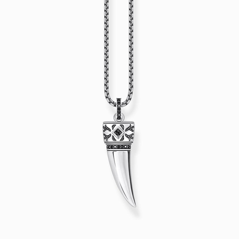 Thomas Sabo Necklace - Wolf's Tooth Pendant and Stones