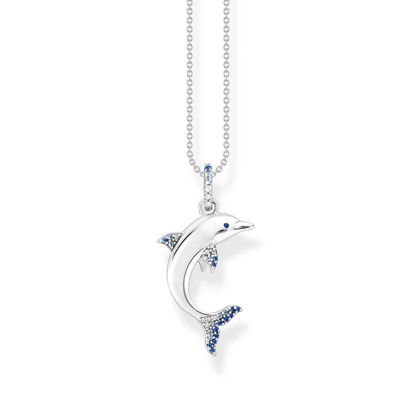 Thomas Sabo Silver Chain With Blue Stone Thomas Sabo Necklace