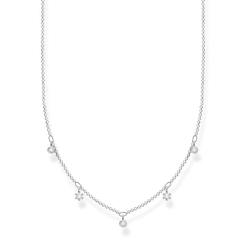 Thomas Sabo Necklace white stones, silver