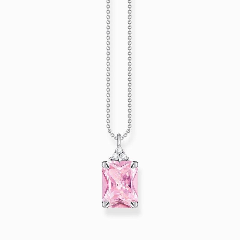Thomas Sabo Necklace with Pink and White Stones - Silver