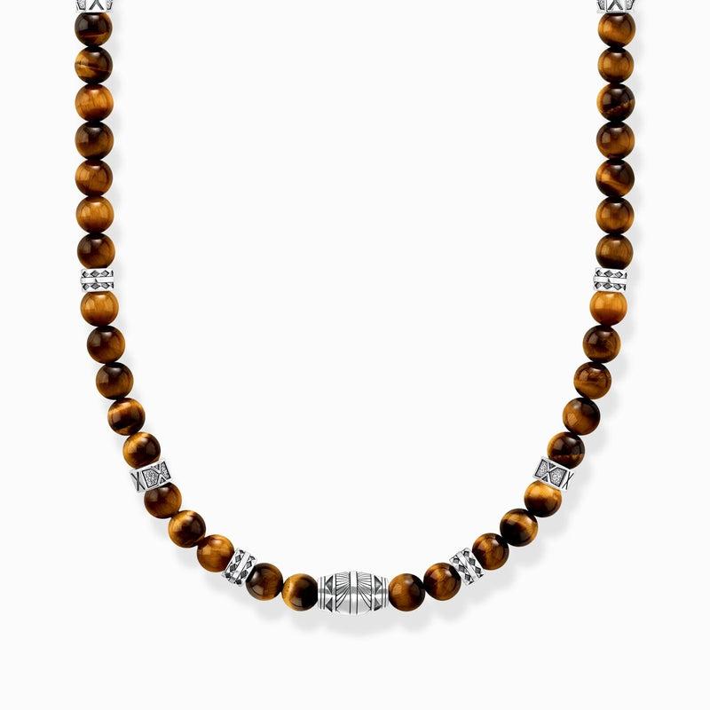 Thomas Sabo Necklace with Tiger's Eye Beads Silver