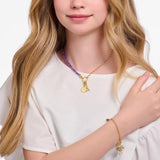 Thomas Sabo Necklace with Violet Beads Yellow-Gold Plated