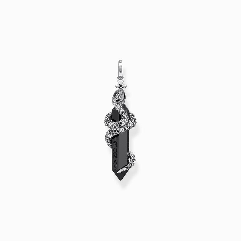 Thomas Sabo Pendant Blackened Onyx With Snake