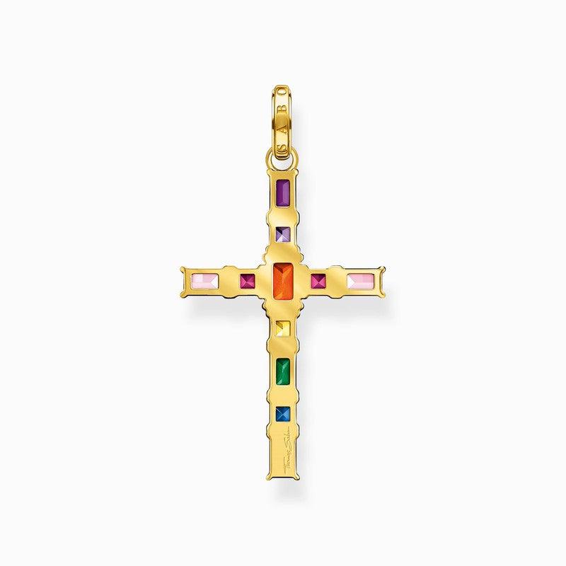 Thomas Sabo Pendant Cross Colourful Stones Gold