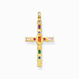 Thomas Sabo Pendant Cross Colourful Stones Gold