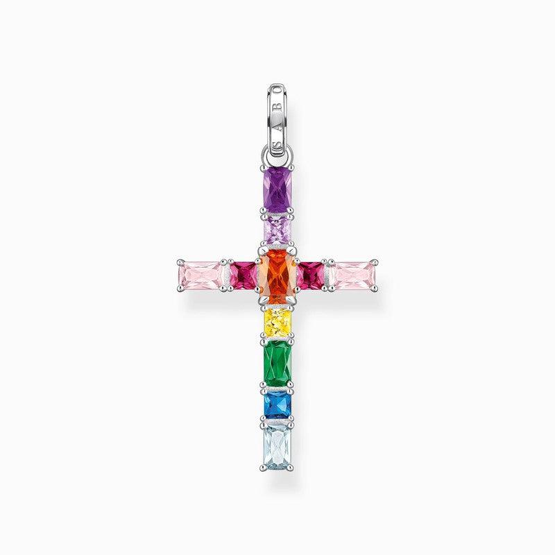 Thomas Sabo Pendant Cross with Colourful Stones - Silver