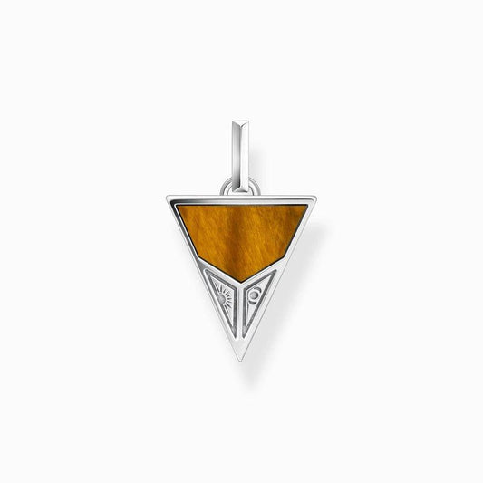 Thomas Sabo Pendant Pyramid with Black Onyx Beads and Tiger's Eye Beads - Silver