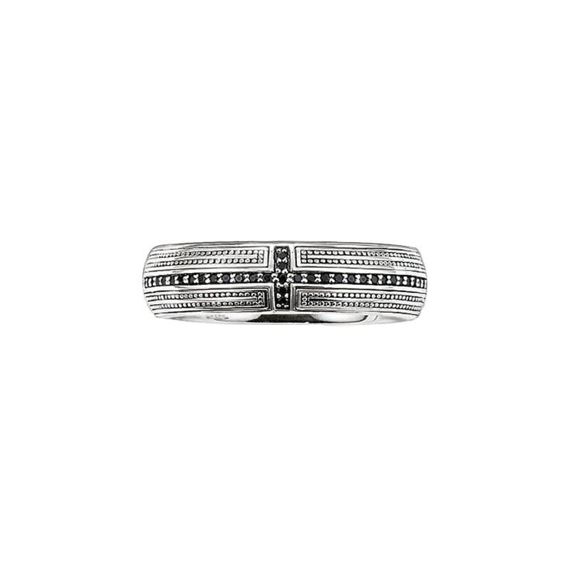 Thomas Sabo Rebel at Heart Silver Cross Pavé Band Ring