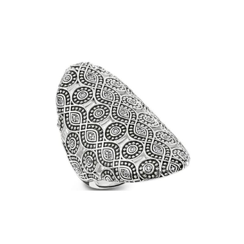 Thomas Sabo Ring Ethno Ornamentation Sterling Silver, Blackened