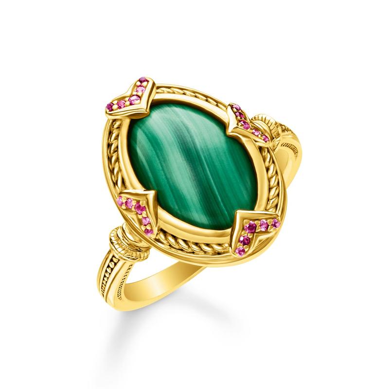Thomas Sabo Ring Green Stone Elegant Sterling Silver with Vibrant Emerald Cut