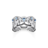 Thomas Sabo Ring Phoenix Wing With Blue Stones Silver