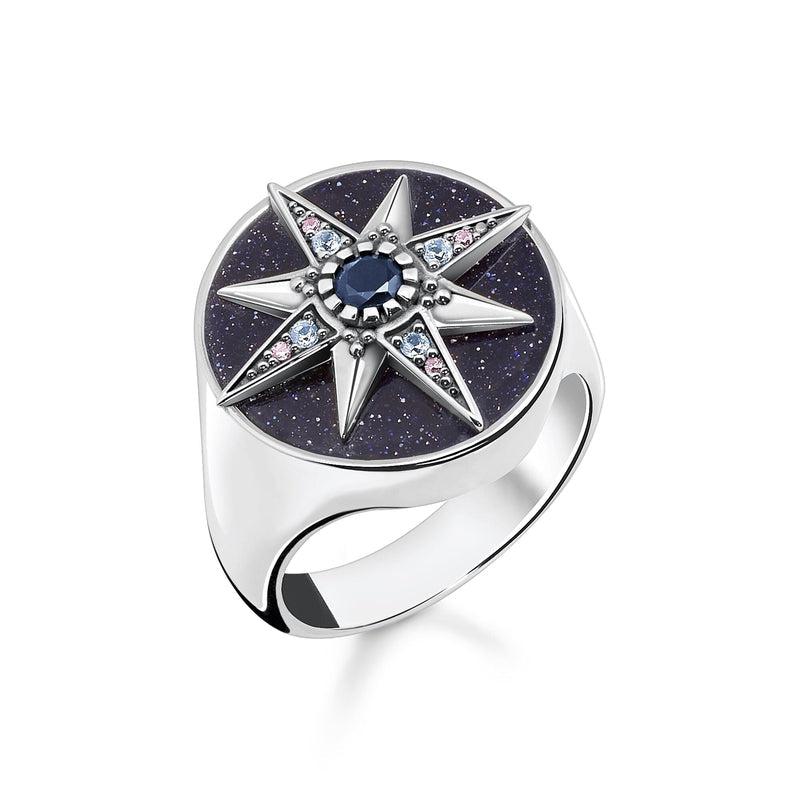 Thomas Sabo Ring Royalty star with stones silver