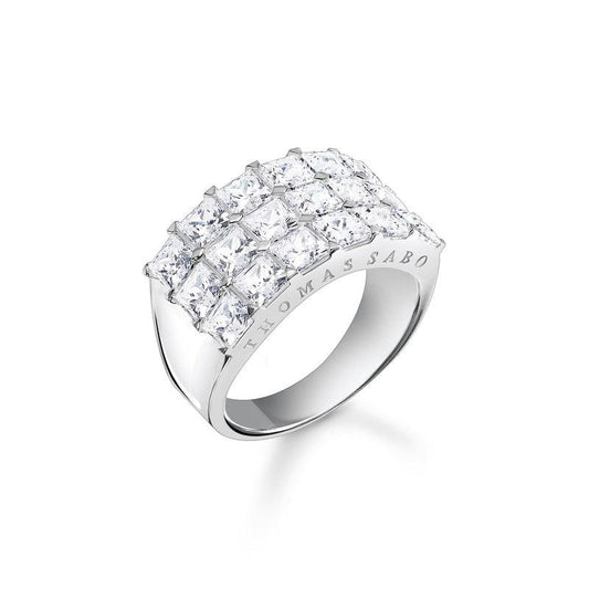 Thomas Sabo Ring - White Stones - Pave Silver