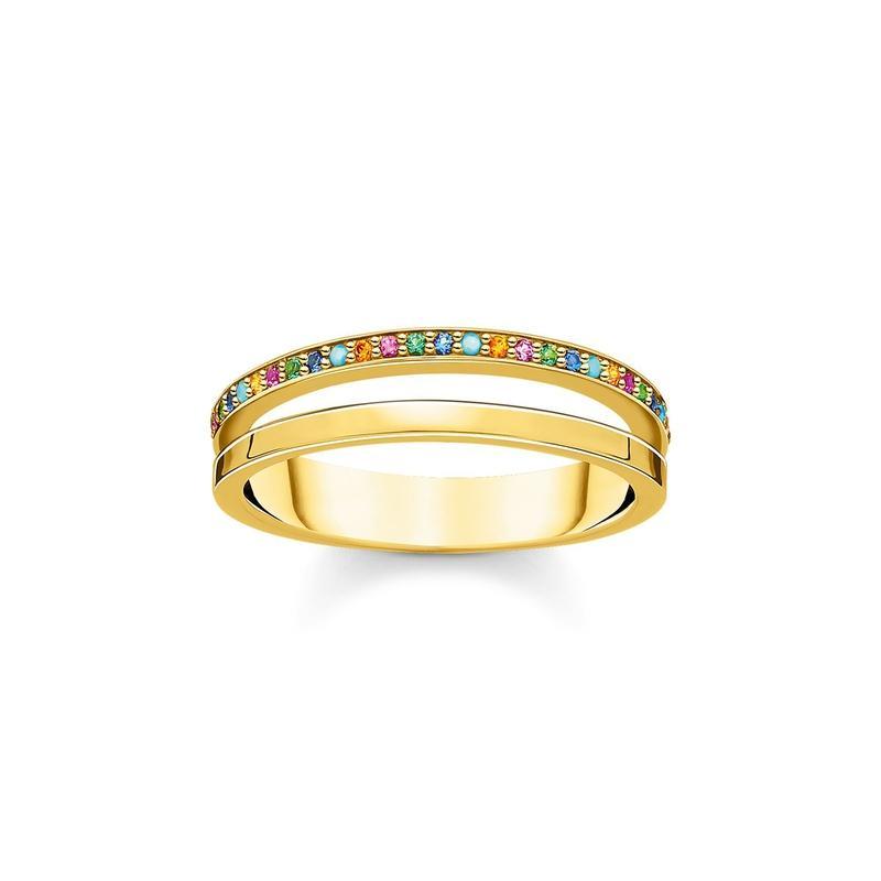 Thomas Sabo Ring double colored stones gold