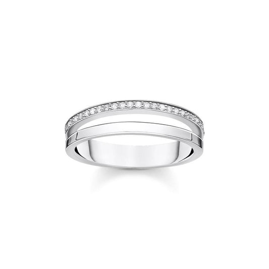 Thomas Sabo Ring double white stones silver