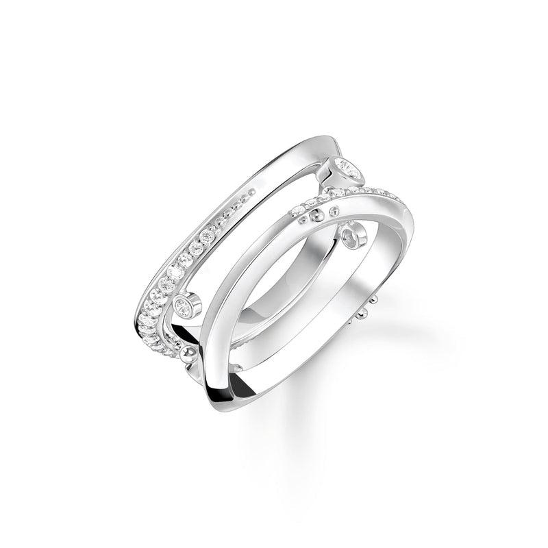 Thomas Sabo Ring wave with white stones