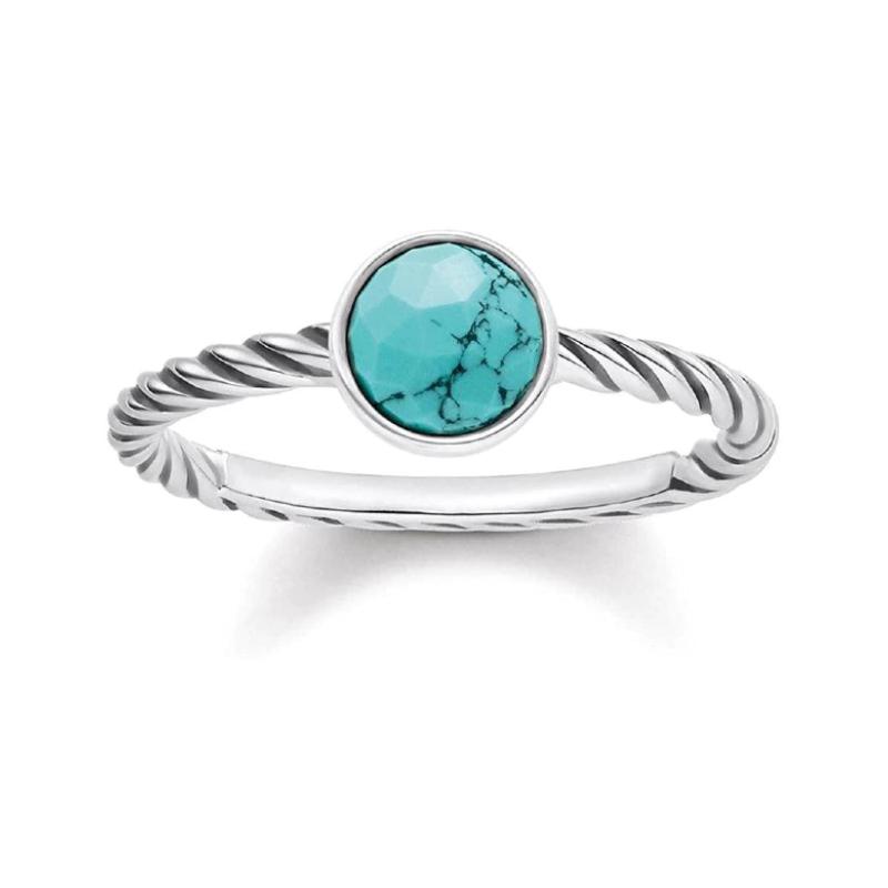 Thomas Sabo Ring with Imitation Turquoise Silver