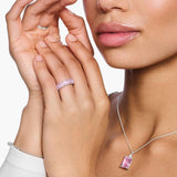 Thomas Sabo Ring with Pink Stones - PavÃ© Silver