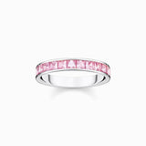 Thomas Sabo Ring with Pink Stones - Pavé Silver