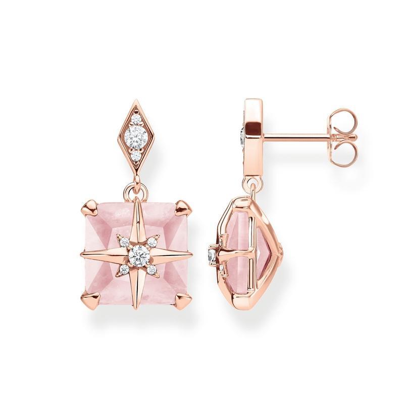 Thomas Sabo Rose Gold Filigree Star on Stone Earrings