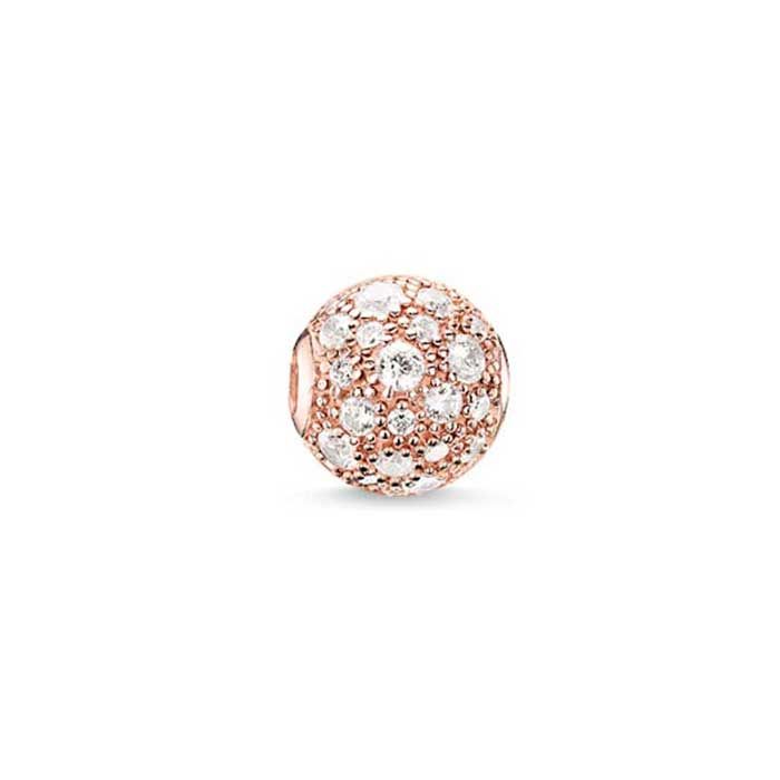 Thomas Sabo Rose Gold Plated Cubic Zirconia Crushed pave Bead