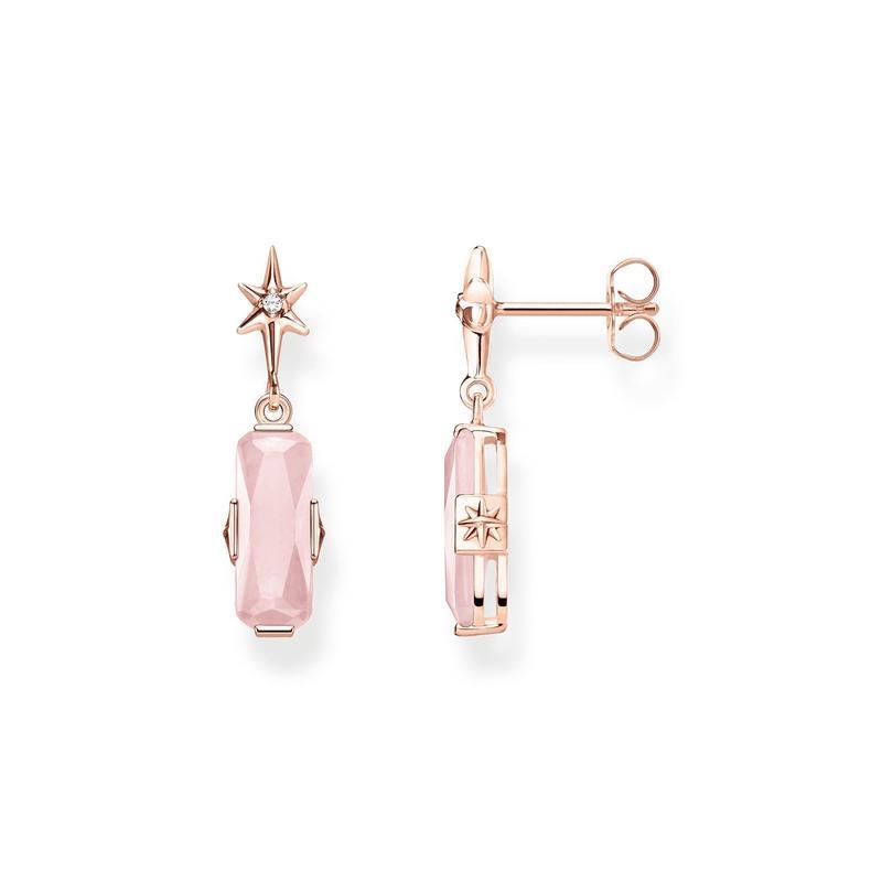 Thomas Sabo Rose Gold Star with Stone Drop Stud Earrings