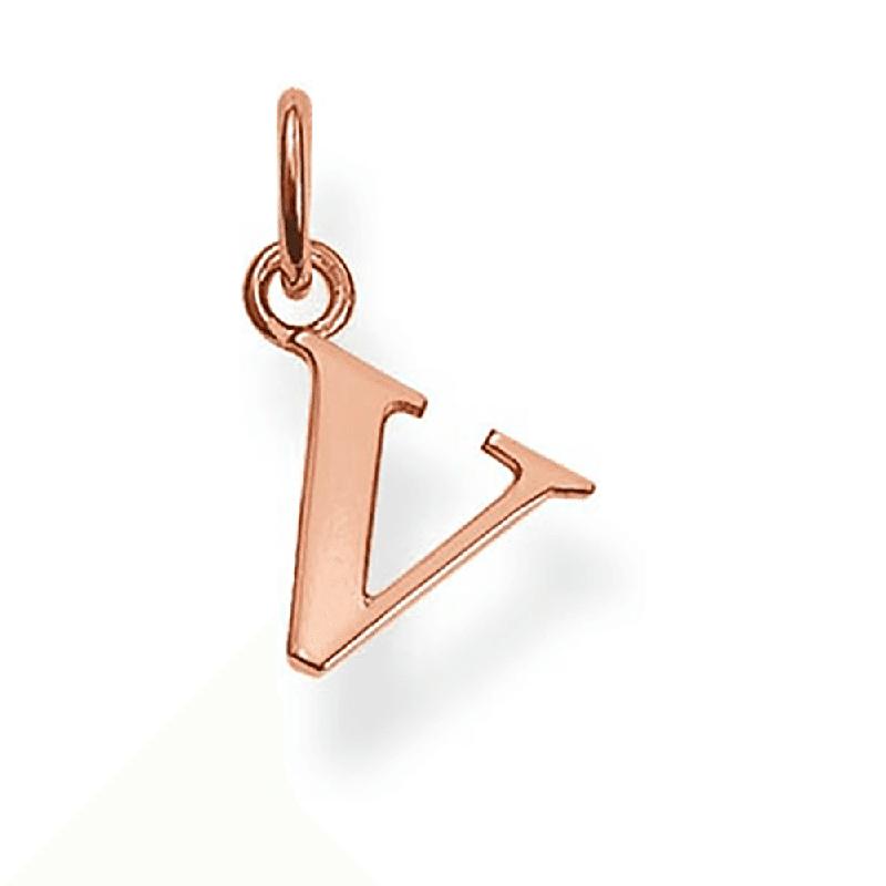 Thomas Sabo STERLING SILVER Rose Gold Plated Letter V