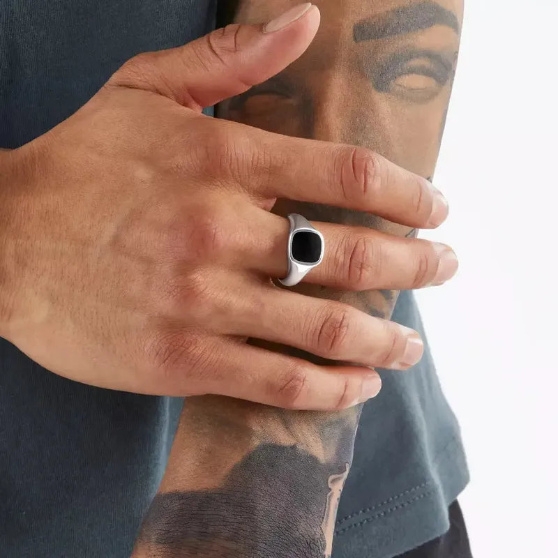 Thomas Sabo Signet Ring Sterling Silver with Onyx Black
