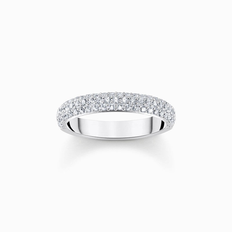 Thomas Sabo Silver Band Ring with White Zirconia