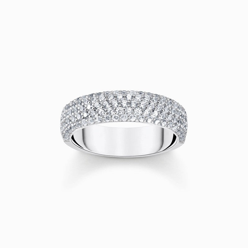 Thomas Sabo Silver Band Ring with White Zirconia