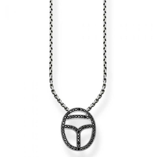 Thomas Sabo Silver Black Cubic Zirconia Scarab Symbol Necklace