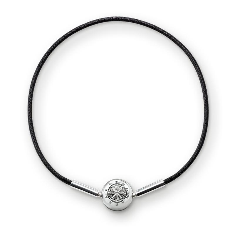 Thomas Sabo Silver Black String Bracelet