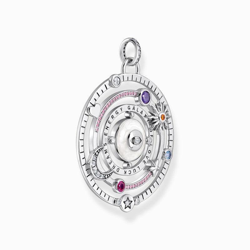 Thomas Sabo Silver Blackened Pendant with Half-ball and Colourful Stones