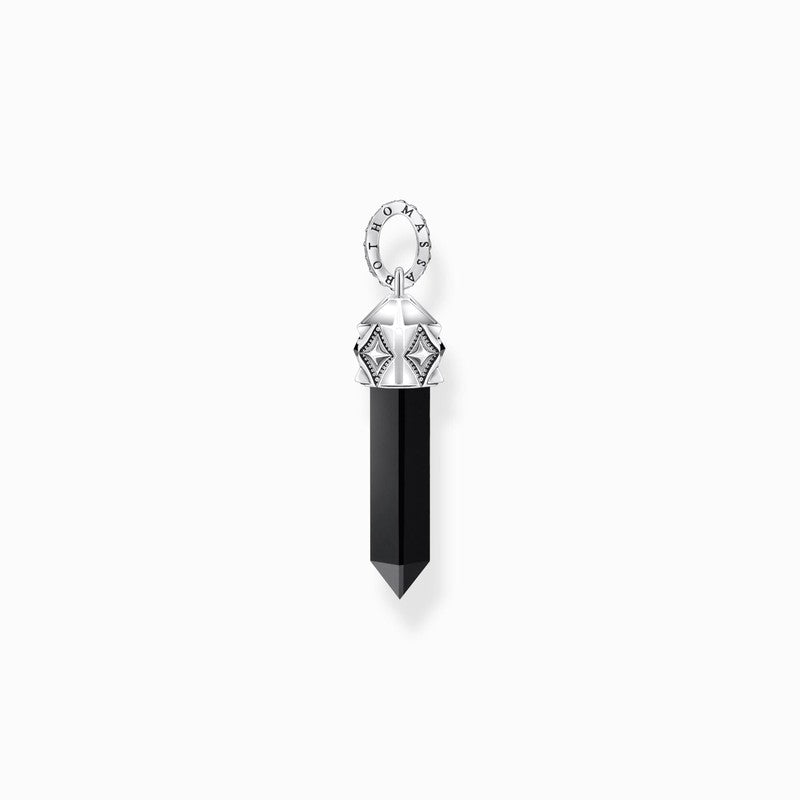 Thomas Sabo Silver Blackened Pendant with Hexagon-cut Black Onyx