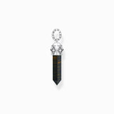 Thomas Sabo Silver Blackened Pendant with Hexagon-cut Gold Blue Tiger's Eye